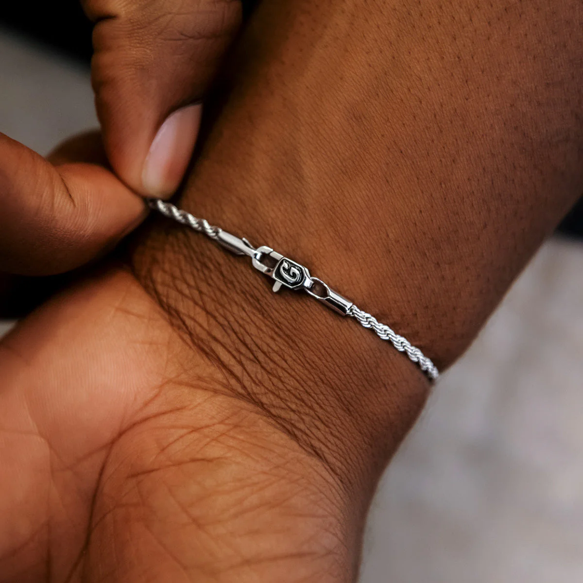 Rope Chain Bracelet in Sterling Silver - 2mm - Image 3