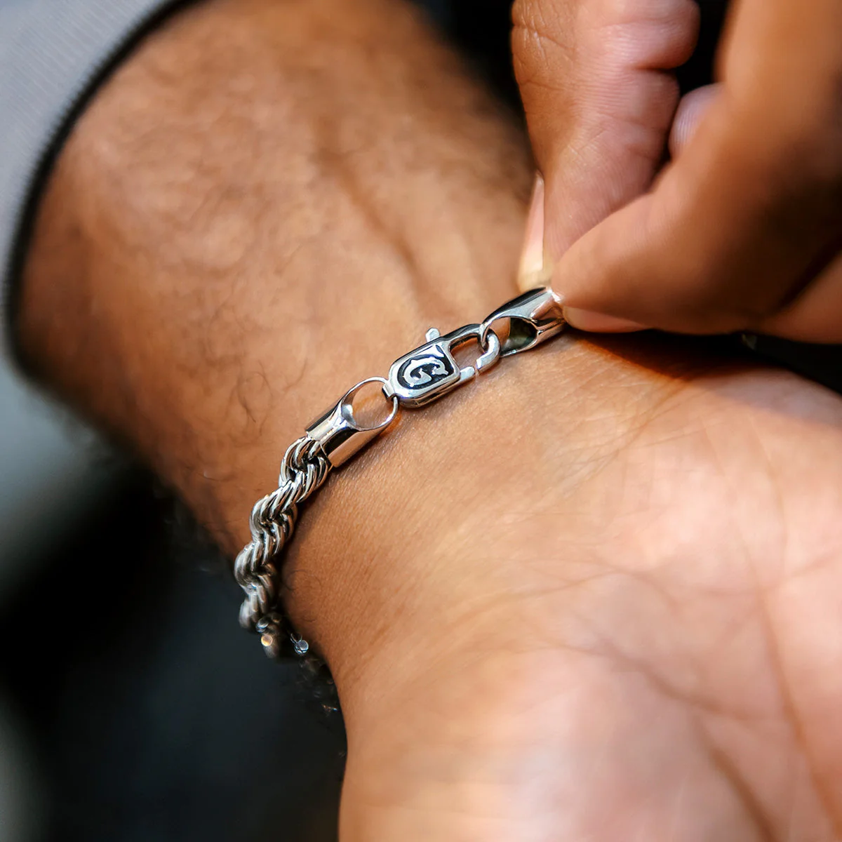 Rope Chain Bracelet in Sterling Silver - 6mm - Image 3