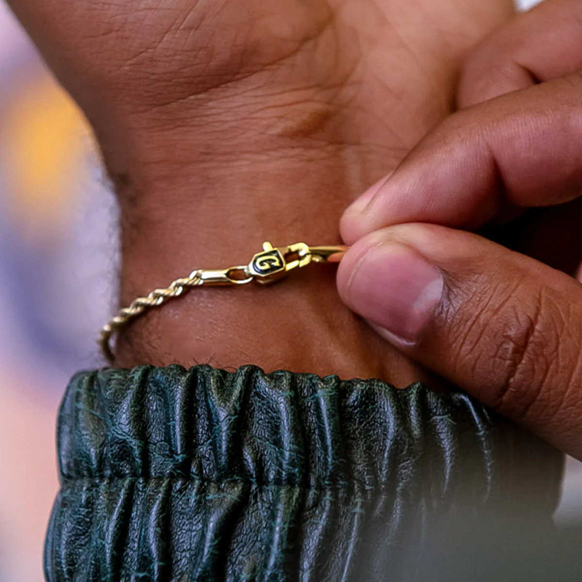 Rope Chain Bracelet in Yellow Gold Vermeil - 2mm - Image 3
