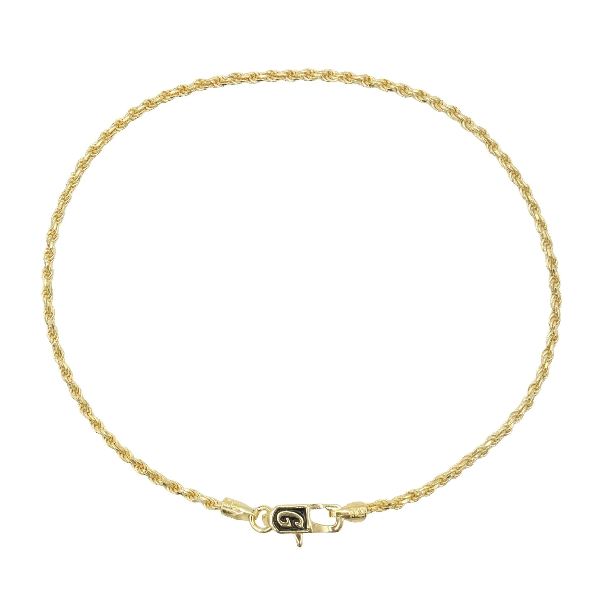 Rope Chain Bracelet in Yellow Gold Vermeil - 2mm