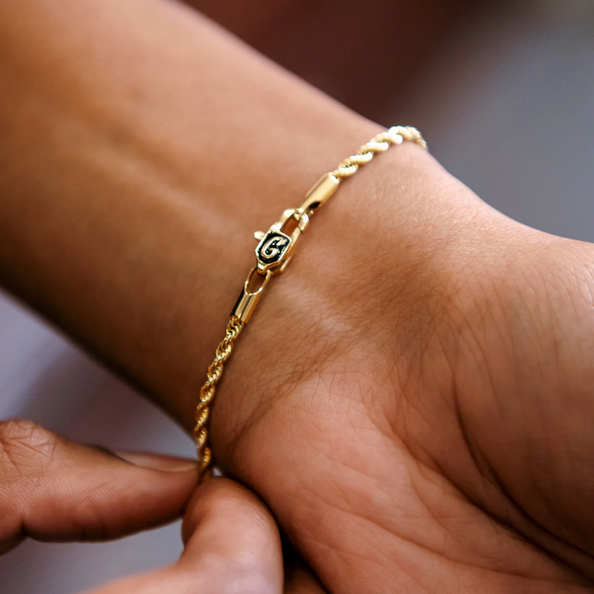 Rope Chain Bracelet in Yellow Gold Vermeil - 2mm - Image 3