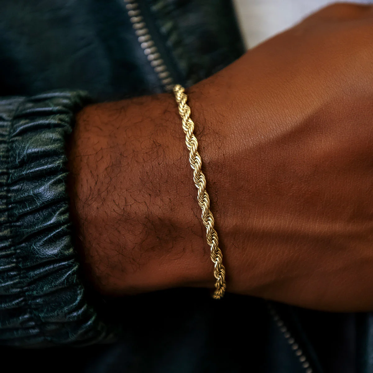 Rope Chain Bracelet in Yellow Gold Vermeil - 4mm - Image 2
