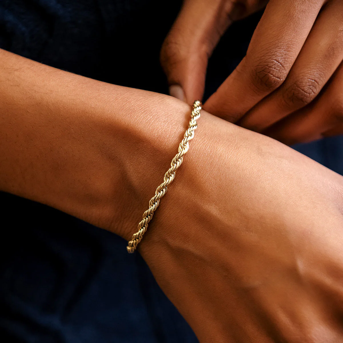 Rope Chain Bracelet in Yellow Gold Vermeil - 4mm - Image 2