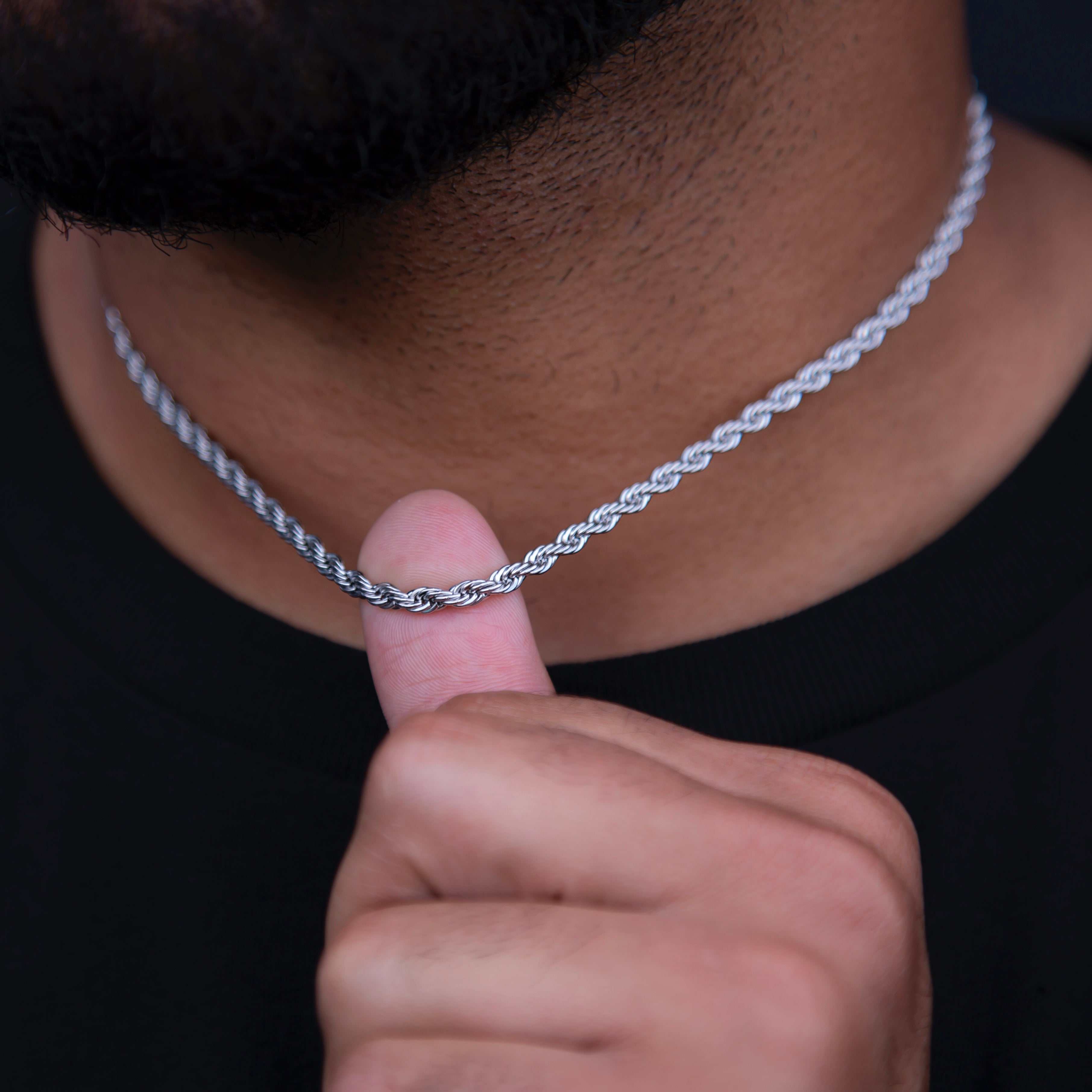 Rope Chain in Sterling Silver - 4mm - Image 5