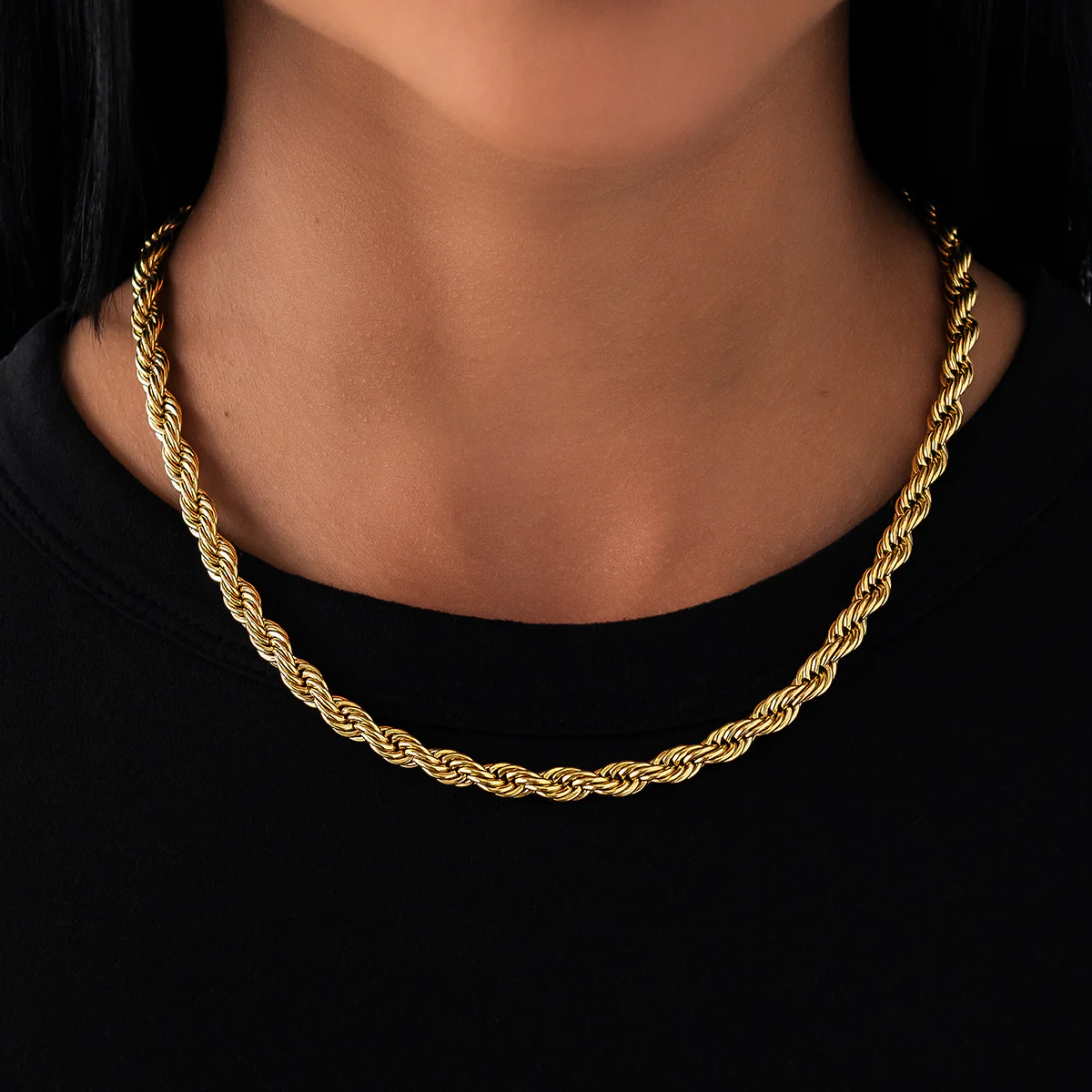 Rope Necklace in Yellow Gold Vermeil - 6mm - Image 2