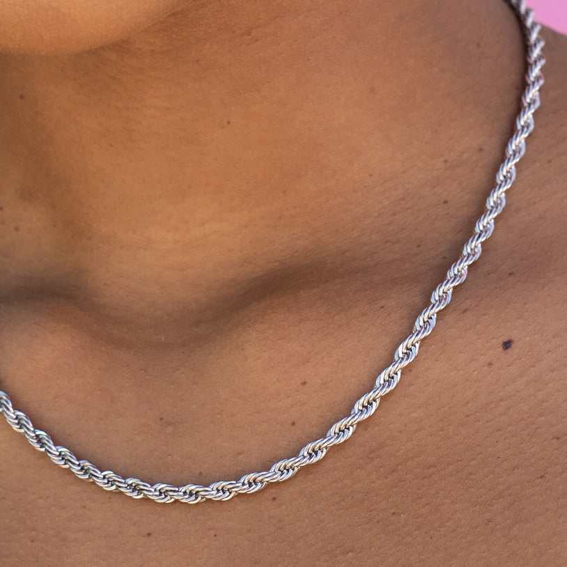 Rope Necklace in Sterling Silver - 4mm - Image 4