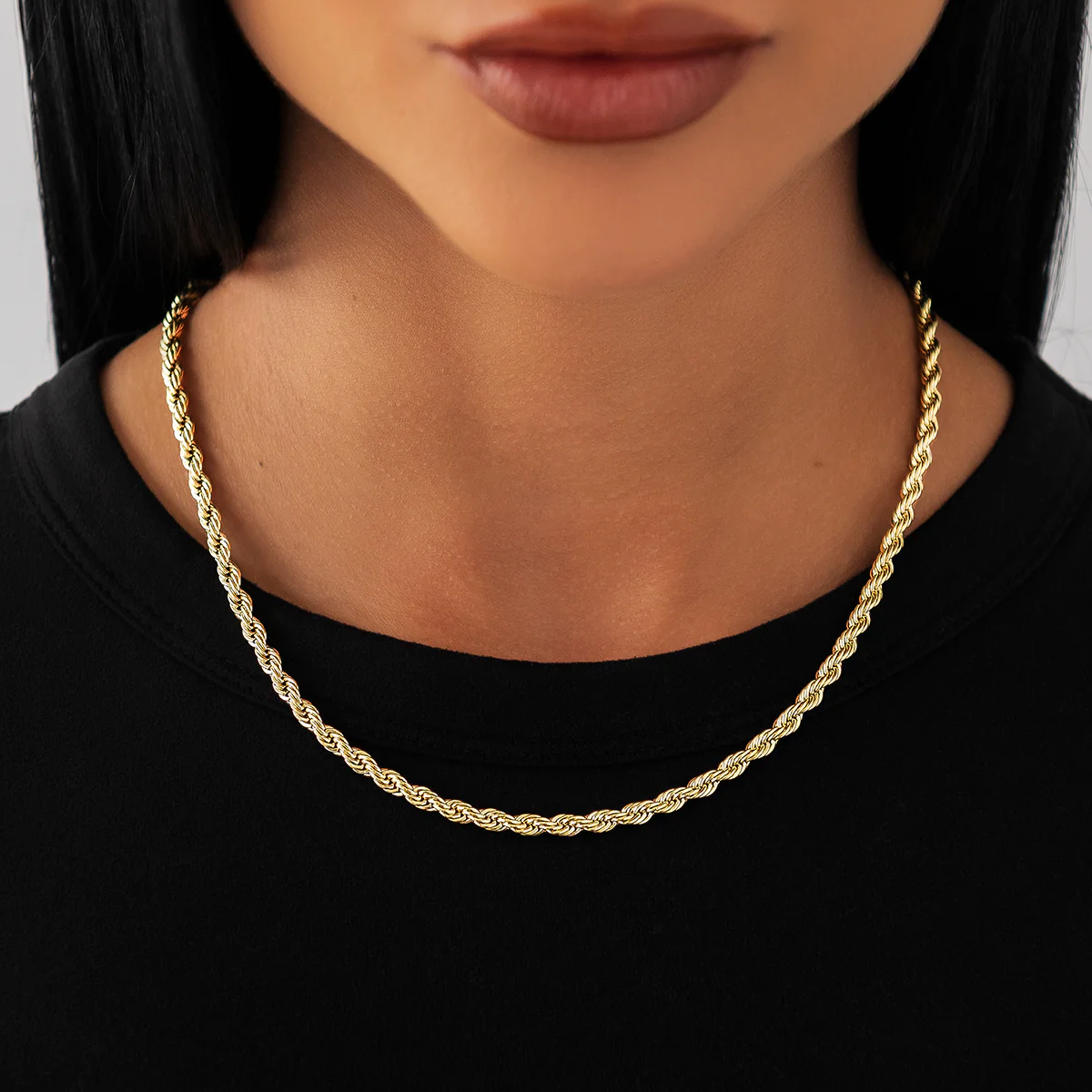 Rope Necklace in Yellow Gold - 4mm - Image 3