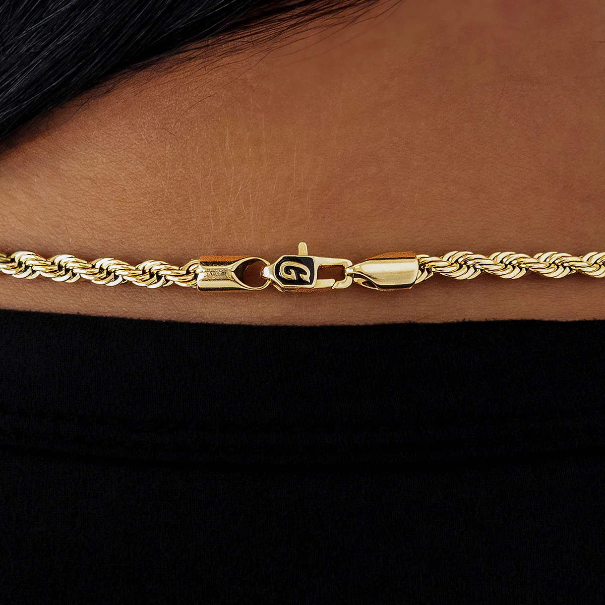 Rope Necklace in Yellow Gold - 4mm - Image 4