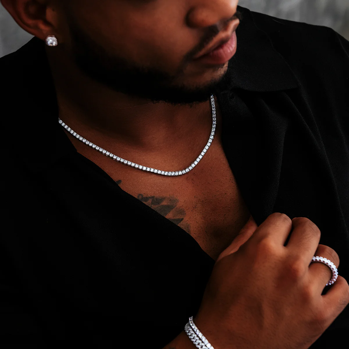 Diamond Tennis Chain in White Gold- 3mm - Image 8